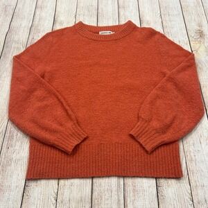 Toad&Co Womens Cappuccino Boucle Wool Blend Crewneck Sweater Burnt Orange Rust S